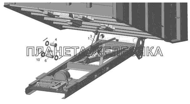 5511-8510010-10 Установка троса ограничения подъема платформы КамАЗ-65115 (2009)